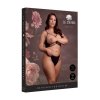 Open Cup Triangle Bra with Lace and Adjustable Sliders - Plus Size - Black